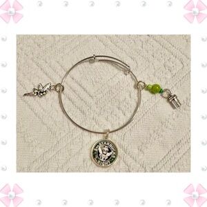 Bracelet - Alex & Ani -Starbucks - Tinkerbell - bangle adjustable silver tone